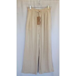 Wide Leg Drawstring Pants in Cream